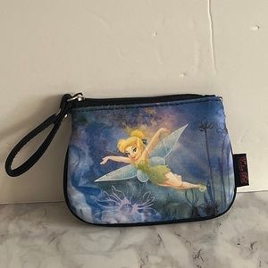Vintage Disney Tinker Bell Coin Wallet Pixie 4x5" Multi Color Zip
